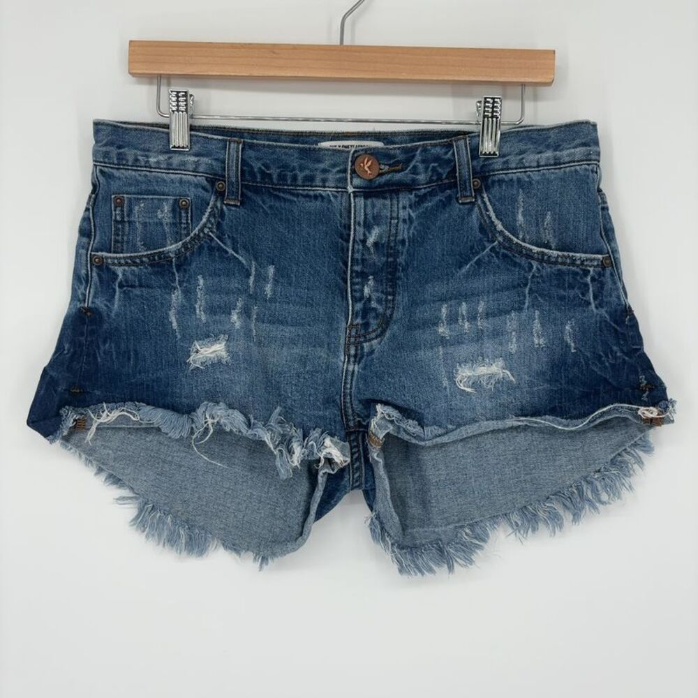 ONE X ONETEASPOON Denim Distressed Shorts